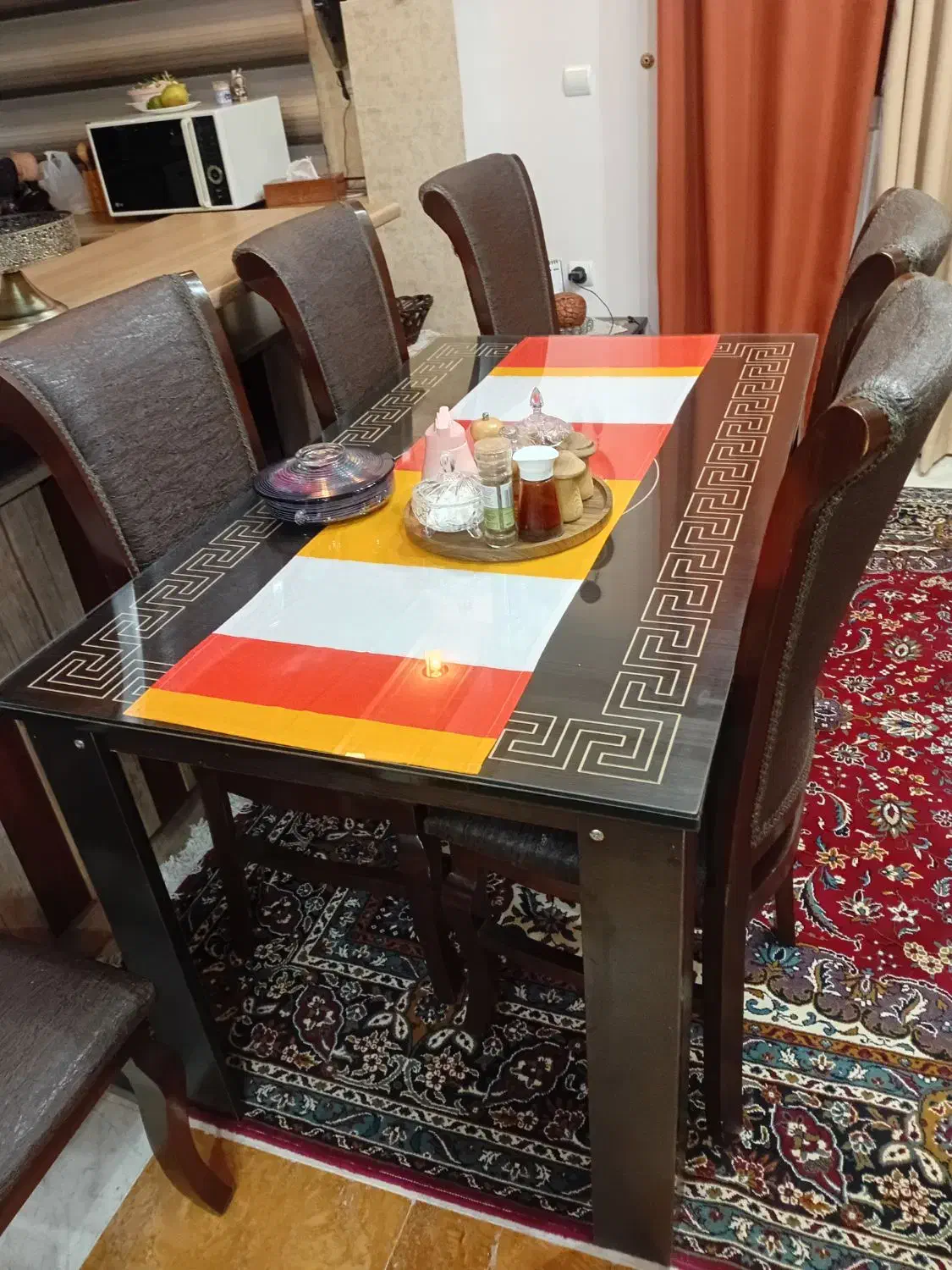 میز ناهارخوری۶نفره|میز و صندلی غذاخوری|رودبنه, |دیوار