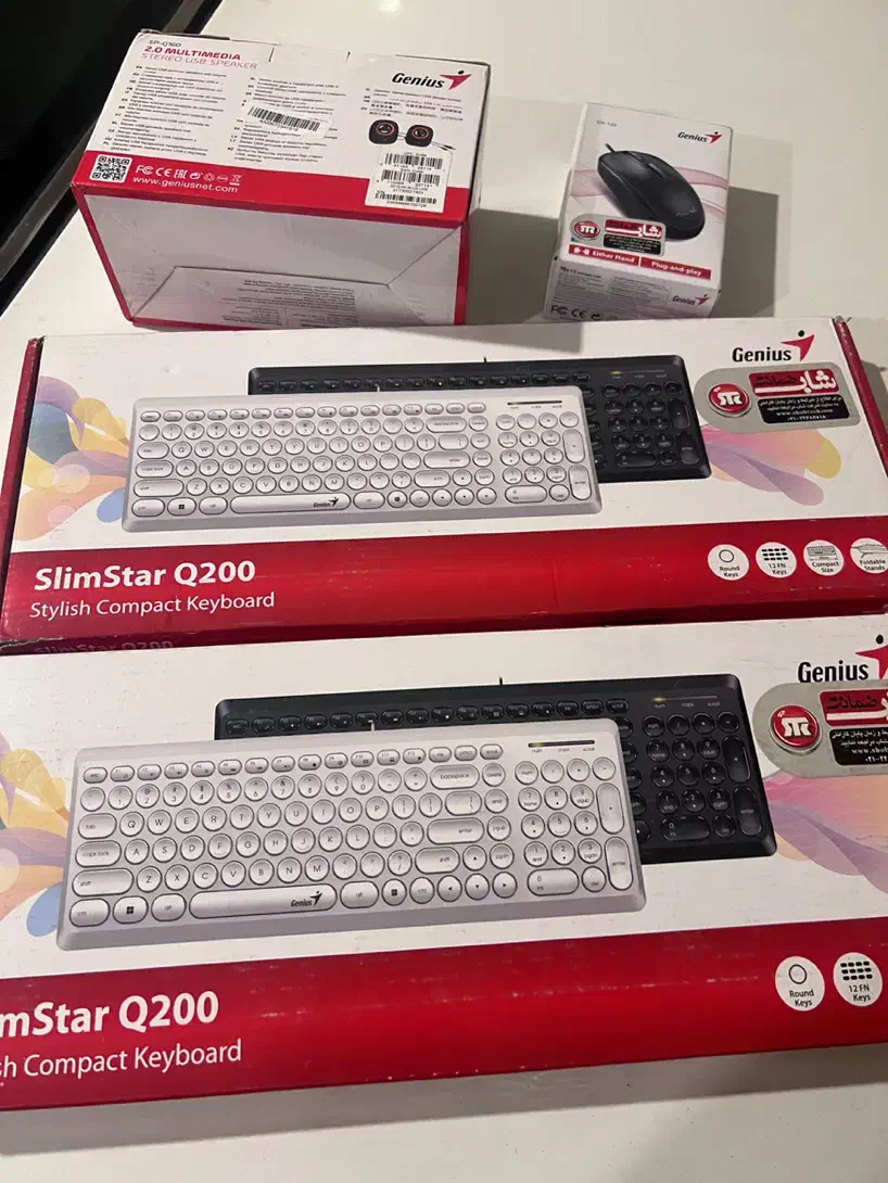 ماوس و کییرد و اسپیکر جنیوس سفید|قطعات و لوازم جانبی رایانه|تهران, حسینآباد|دیوار