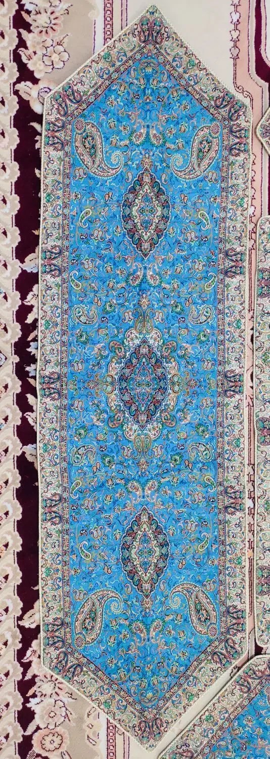 ترمه رومیزی ۵ تکه یزدی|پرده، رانر، رومیزی|تهران, منیریه|دیوار