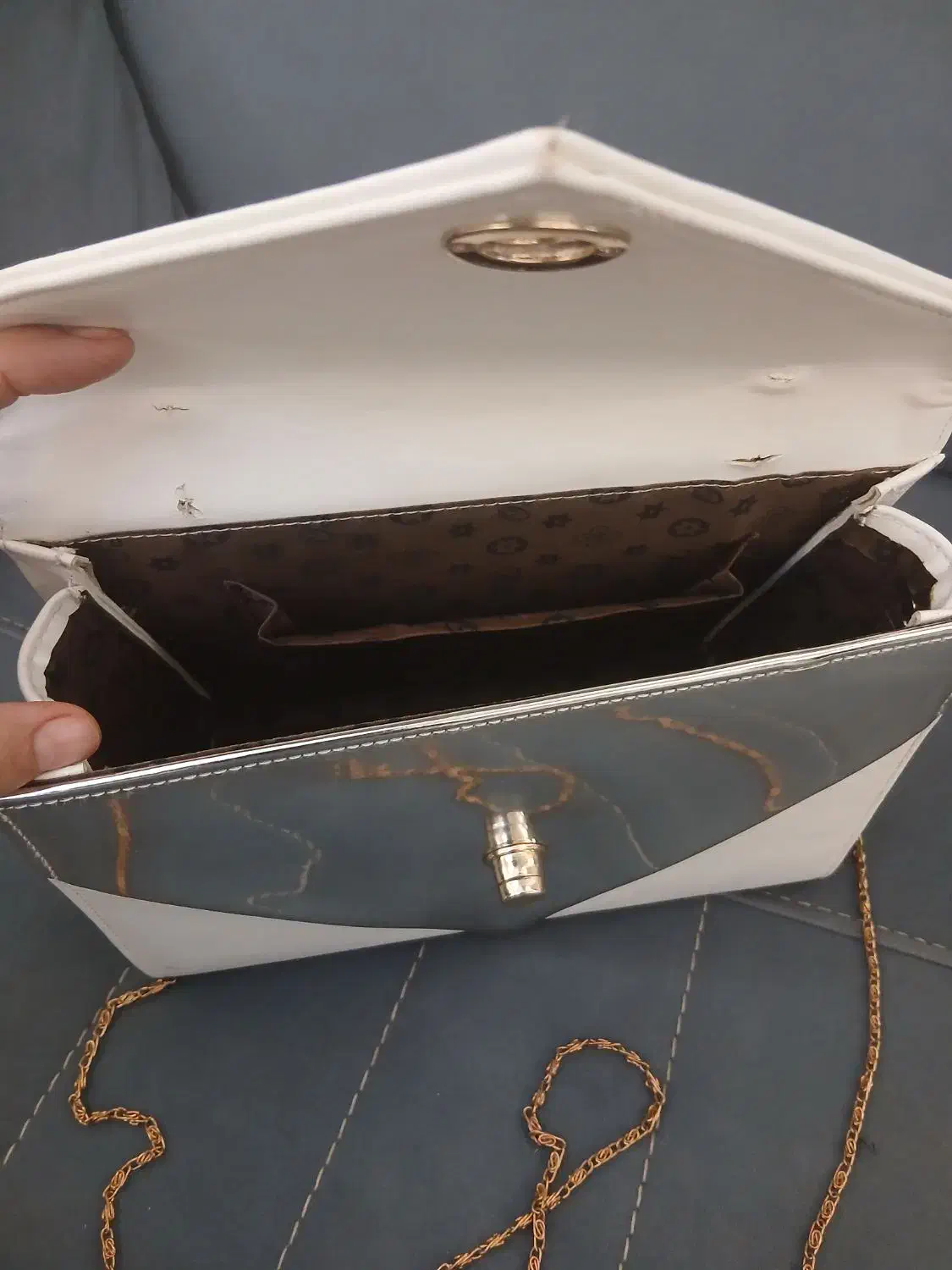 کیف سفید نقره ای|کیف، کفش، کمربند|زنجان, |دیوار