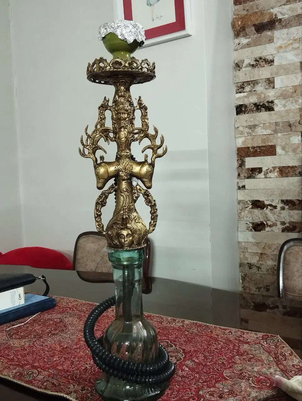 قلیان برنجی|صنایع دستی و سایر لوازم تزئینی|تهران, بلورسازی|دیوار