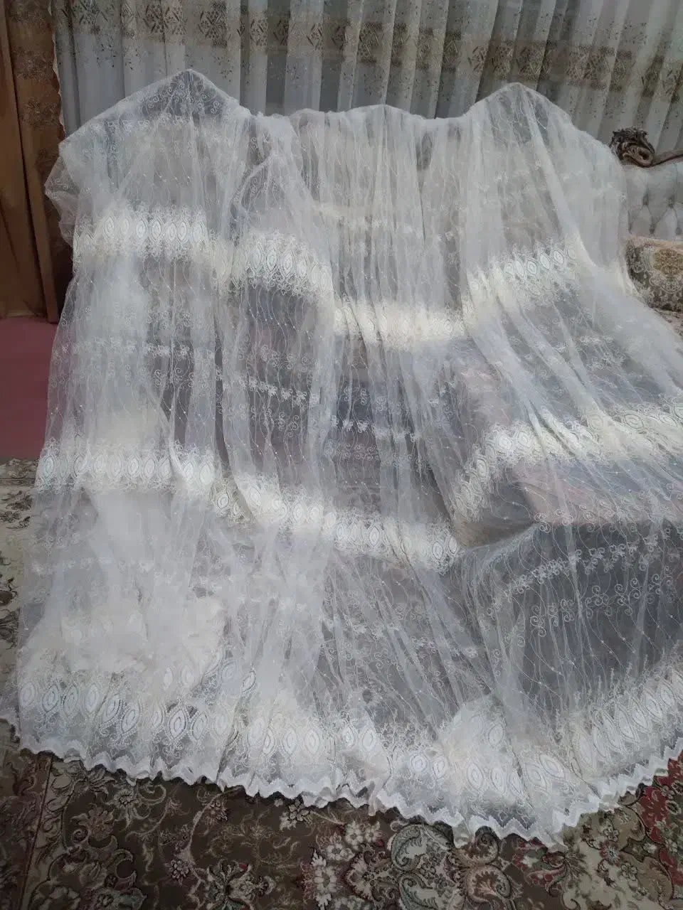 پرده تور جنس عالی در حدنو|پرده، رانر، رومیزی|الشتر, |دیوار