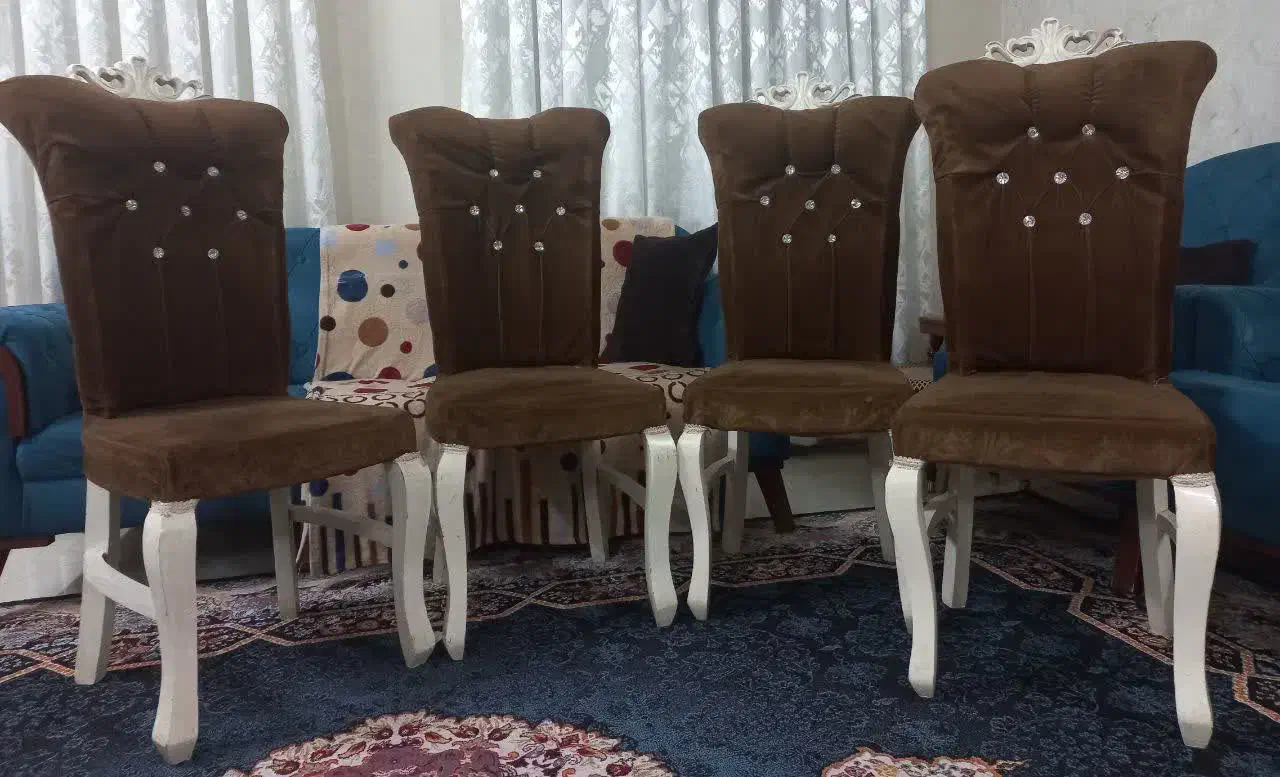 صندلی میزغذاخوری قهوهای تیره|میز و صندلی غذاخوری|ری, دولتآباد|دیوار