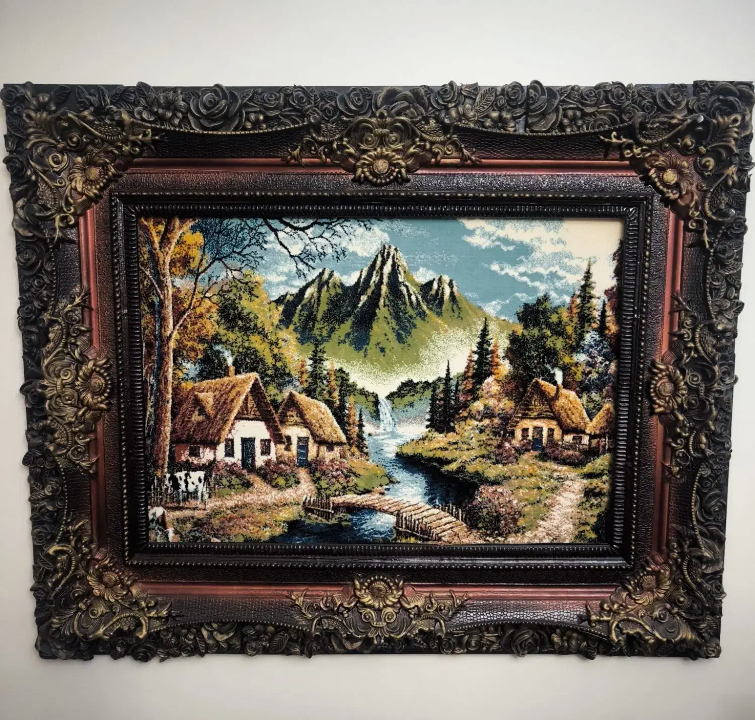 تابلو فرش با قاب چوبی 80*100|تابلو فرش|تهران, مخصوص|دیوار