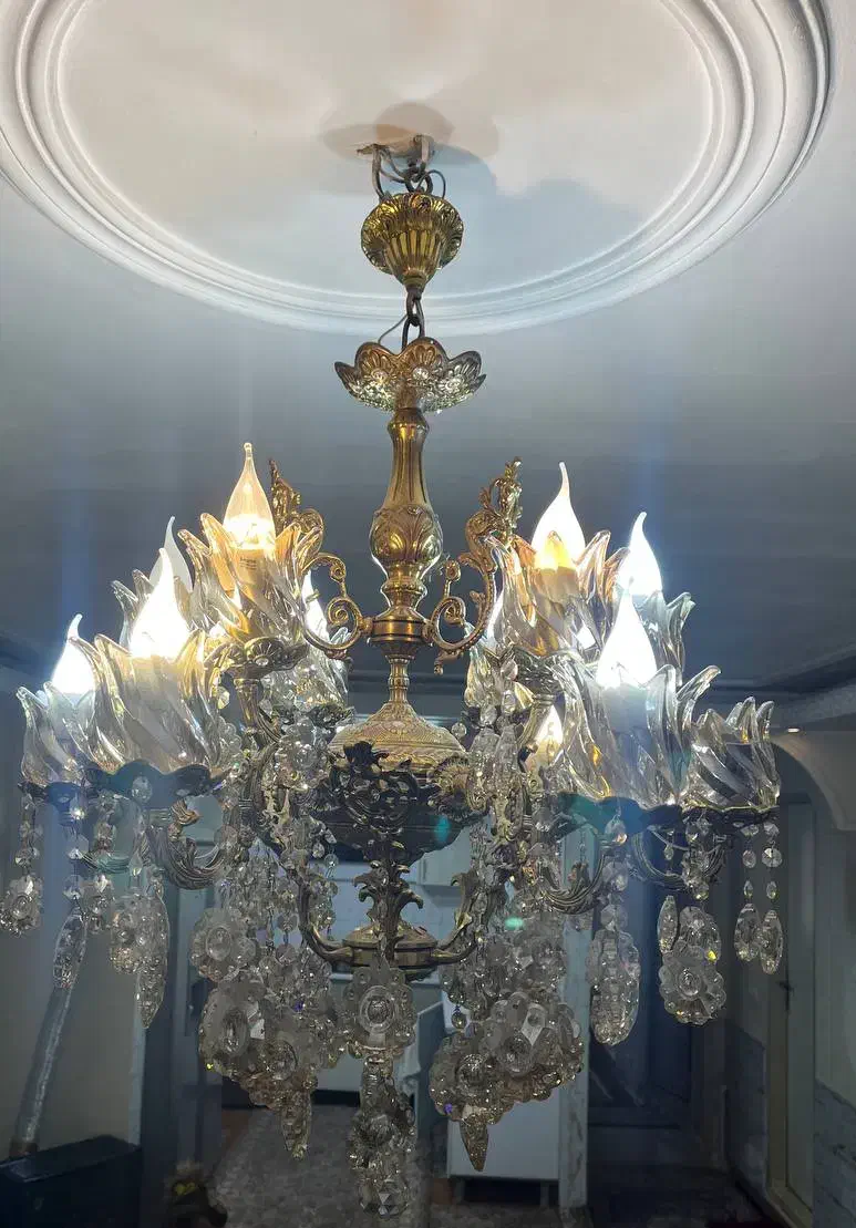 لوستر تمام برنج|لوستر و چراغ آویز|اندیشه, اندیشه فاز ۱|دیوار