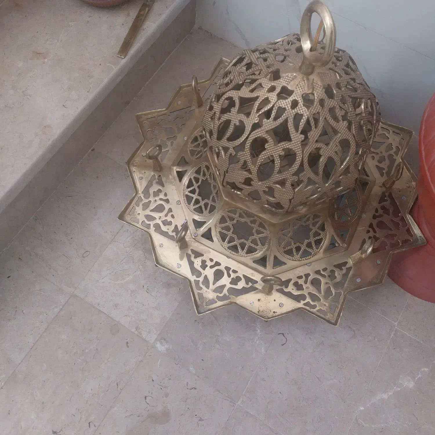 لوستر برنجی|لوستر و چراغ آویز|فارسان, |دیوار