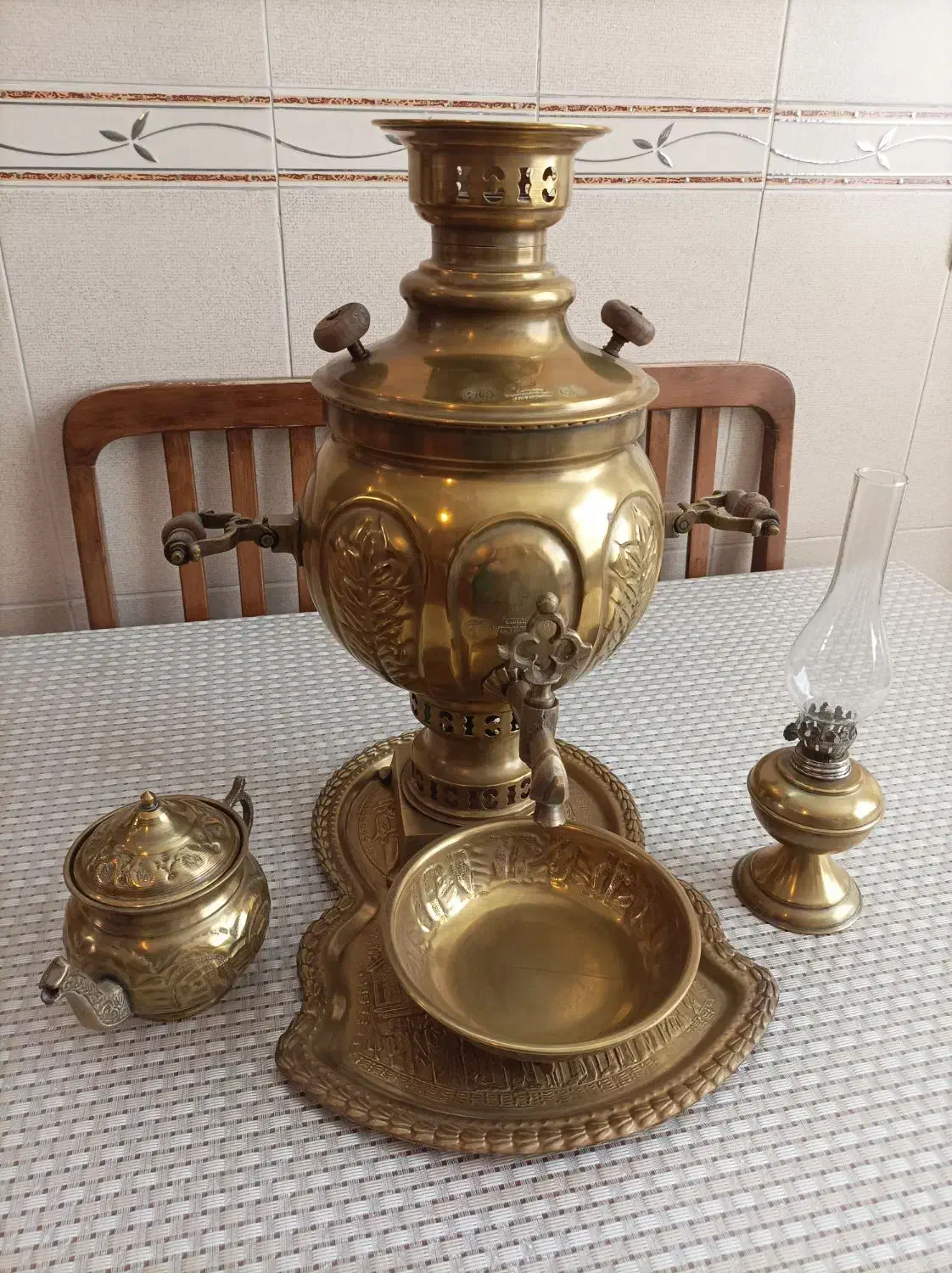 سماور برنجی 5 لیتری ذغالی|صنایع دستی و سایر لوازم تزئینی|زنجان, |دیوار