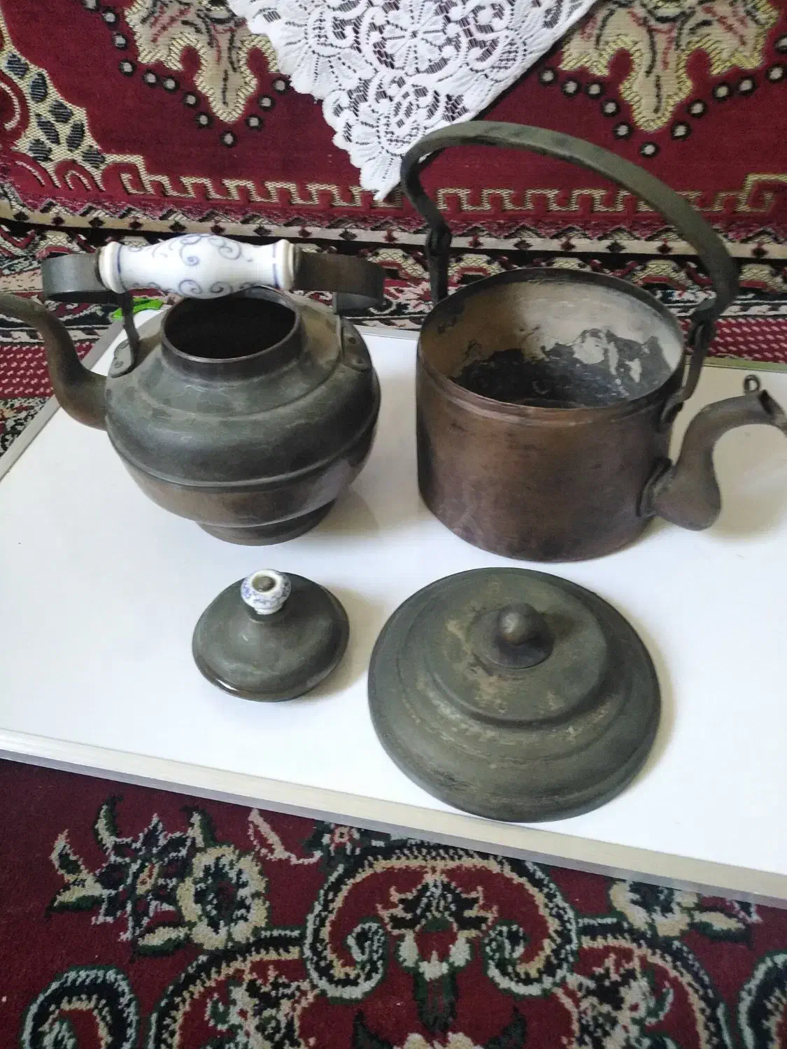 کتری روسی دسته چینی کتری ساده ایرانی|ظروف پخت‌وپز|شیراز, پودنک|دیوار