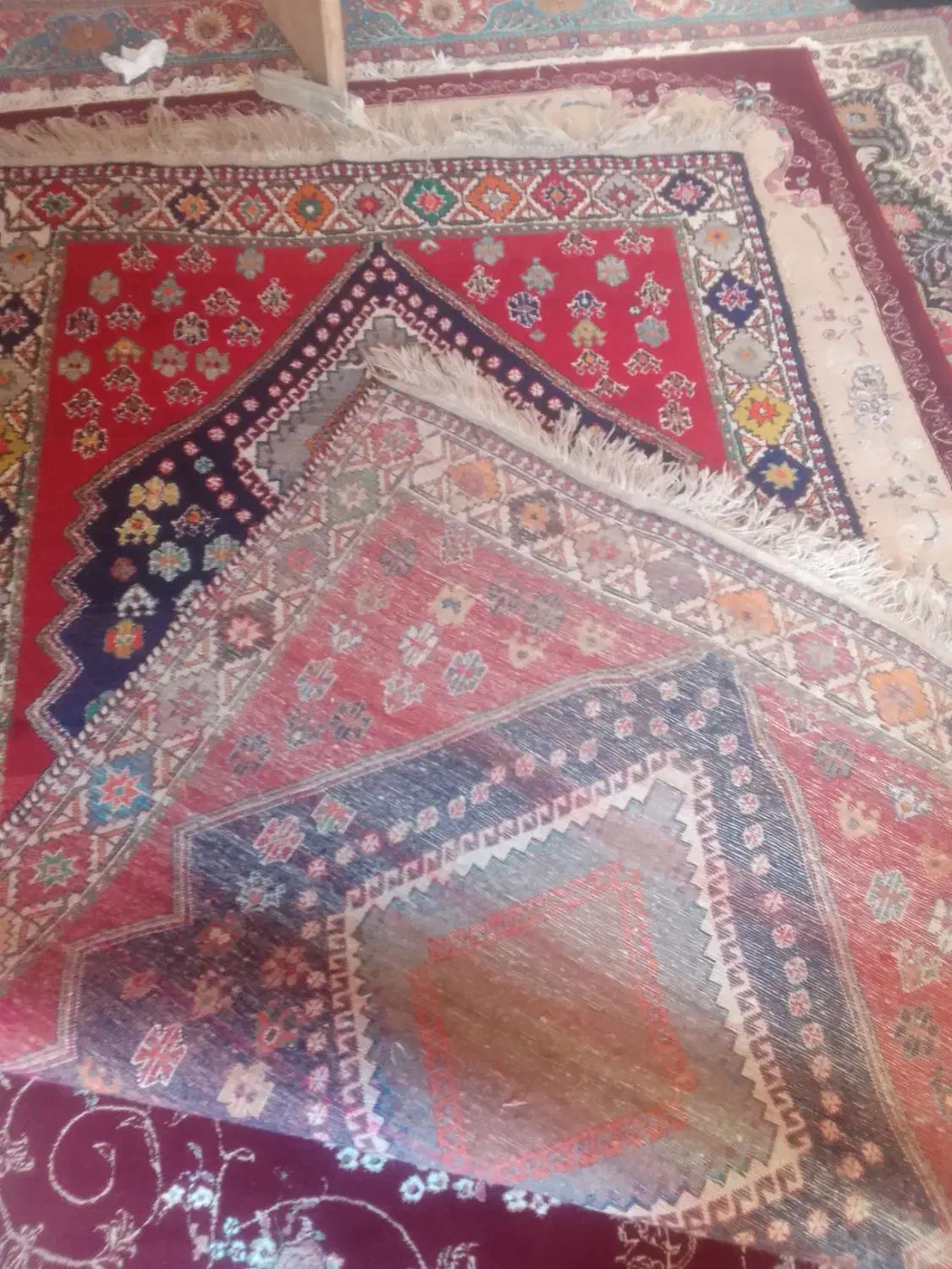 قالی دستبافت ۱.۵۰ در ۳ با پشم|فرش|دهاقان, |دیوار