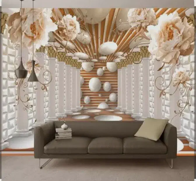 نصب کاغذ دیواری بتونه کف‌پوش آلکور|خدمات پیشه و مهارت|شهرضا, |دیوار