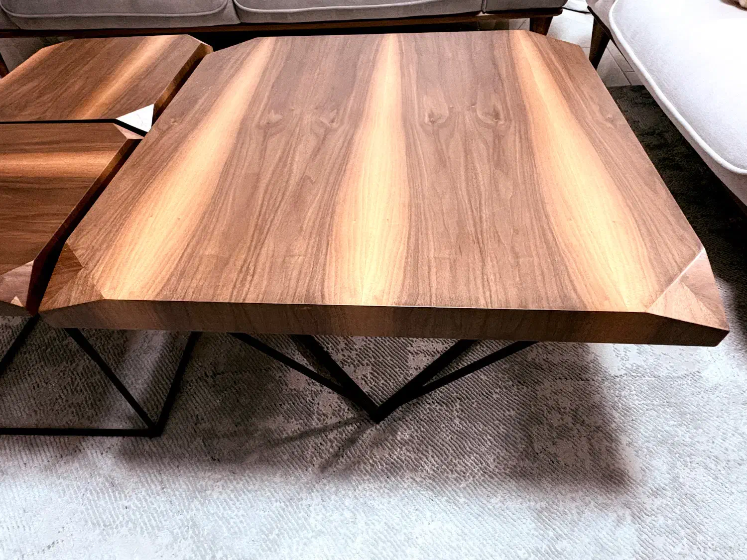 میز وسط جلومبلی چوبی پایه فلزی با دو عدد میز عسلی|مبلمان خانگی و میز عسلی|بابل, |دیوار