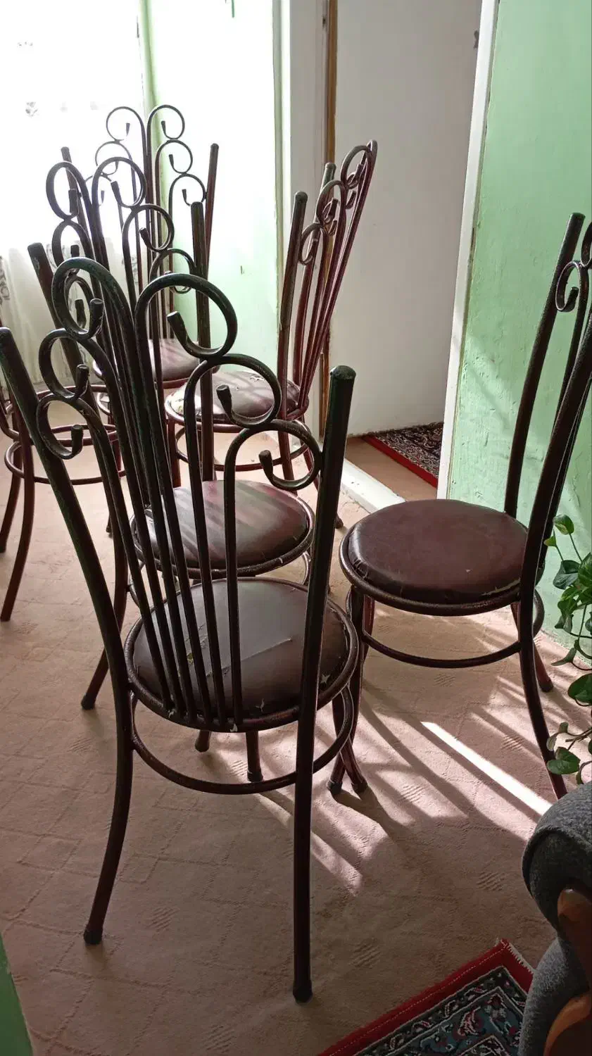 غذا خوری6 نفره فلزی|میز و صندلی غذاخوری|شیروان (خراسان), |دیوار