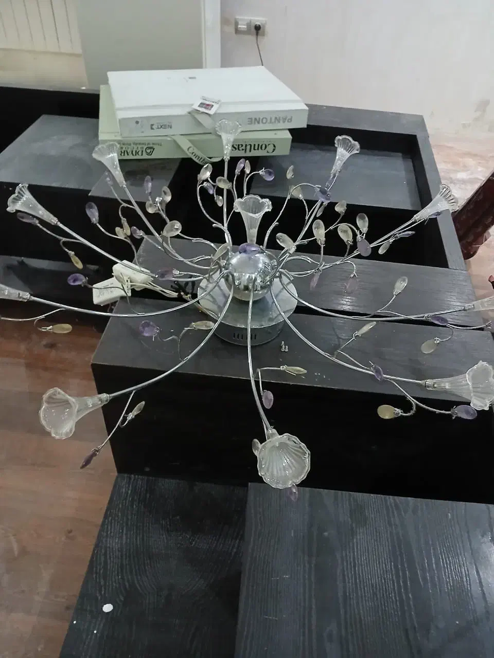 لوستر تزیینی با ریموت چند حالته( ترک اصل )|لوستر و چراغ آویز|شیراز, نیایش|دیوار