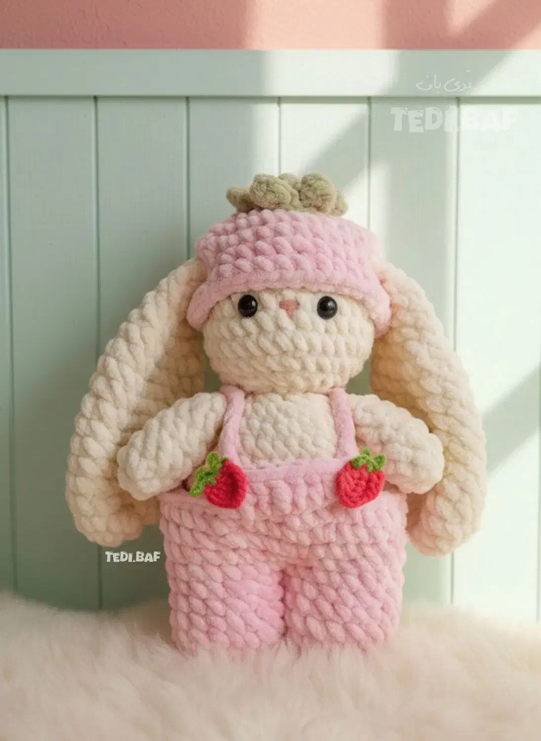 خرگوش بافتنی توت فرنگی و قورباغه ای و.(کاموا مخمل)|اسباببازی|سبزوار, قاضی زاد|دیوار