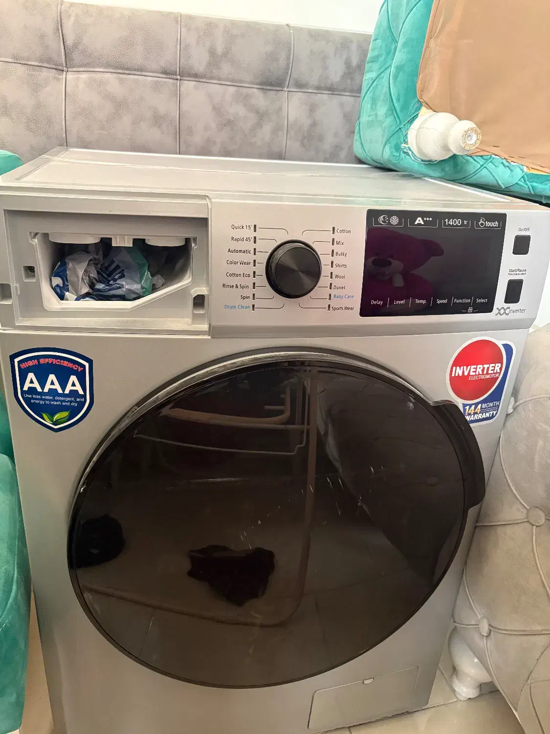 ماشین لباسشویی۹کیلیویی پاکشوما|ماشین لباسشویی و خشک‌کن لباس|پرند, فاز ۵|دیوار