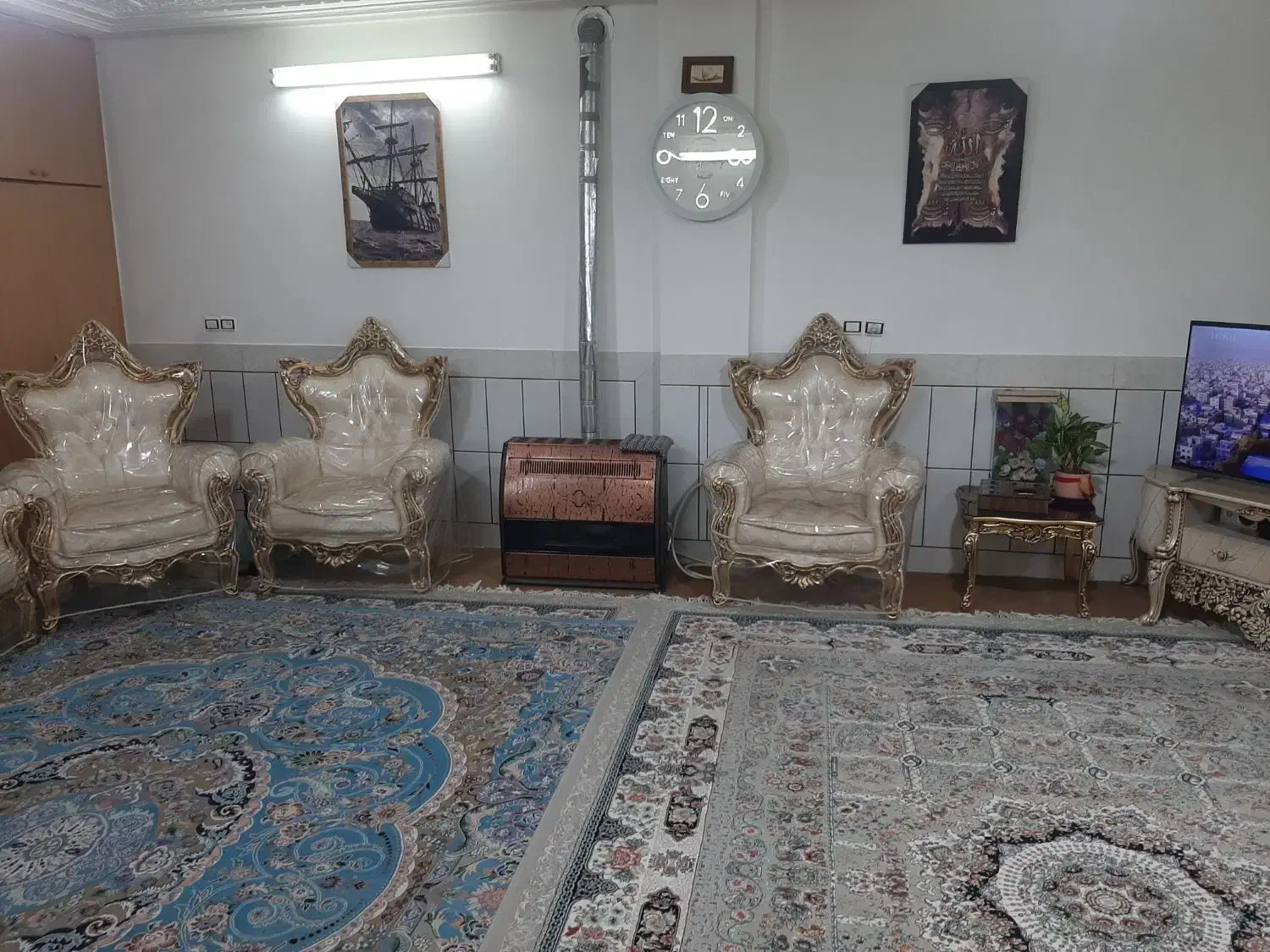 مبل سلطنتی|مبلمان خانگی و میز عسلی|ابریشم, |دیوار