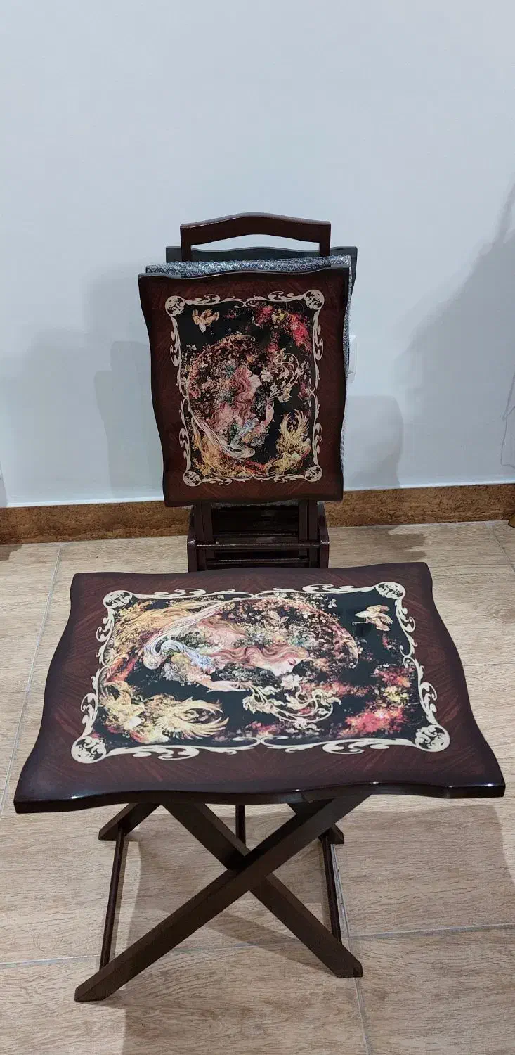 میز عسلی ۴ تایی تاشو،چوب MDF پولیش شده|مبلمان خانگی و میز عسلی|لاهیجان, کاروانسرابر|دیوار