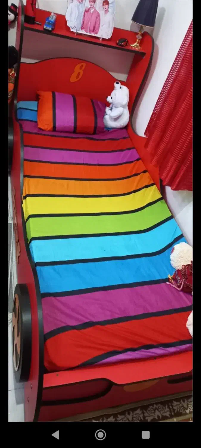 تخت ماشینی همراه با تشک|تخت و سرویس خواب|رشت, معلولین|دیوار