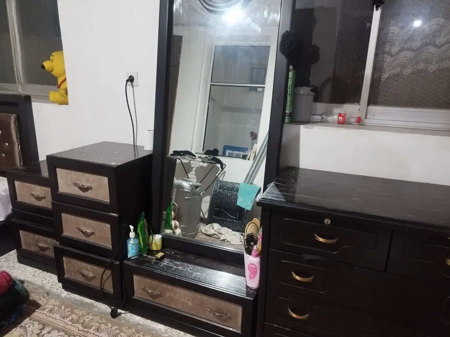 تخت خواب دو نفره و دراور بزرگ|تخت و سرویس خواب|شاهرود, |دیوار