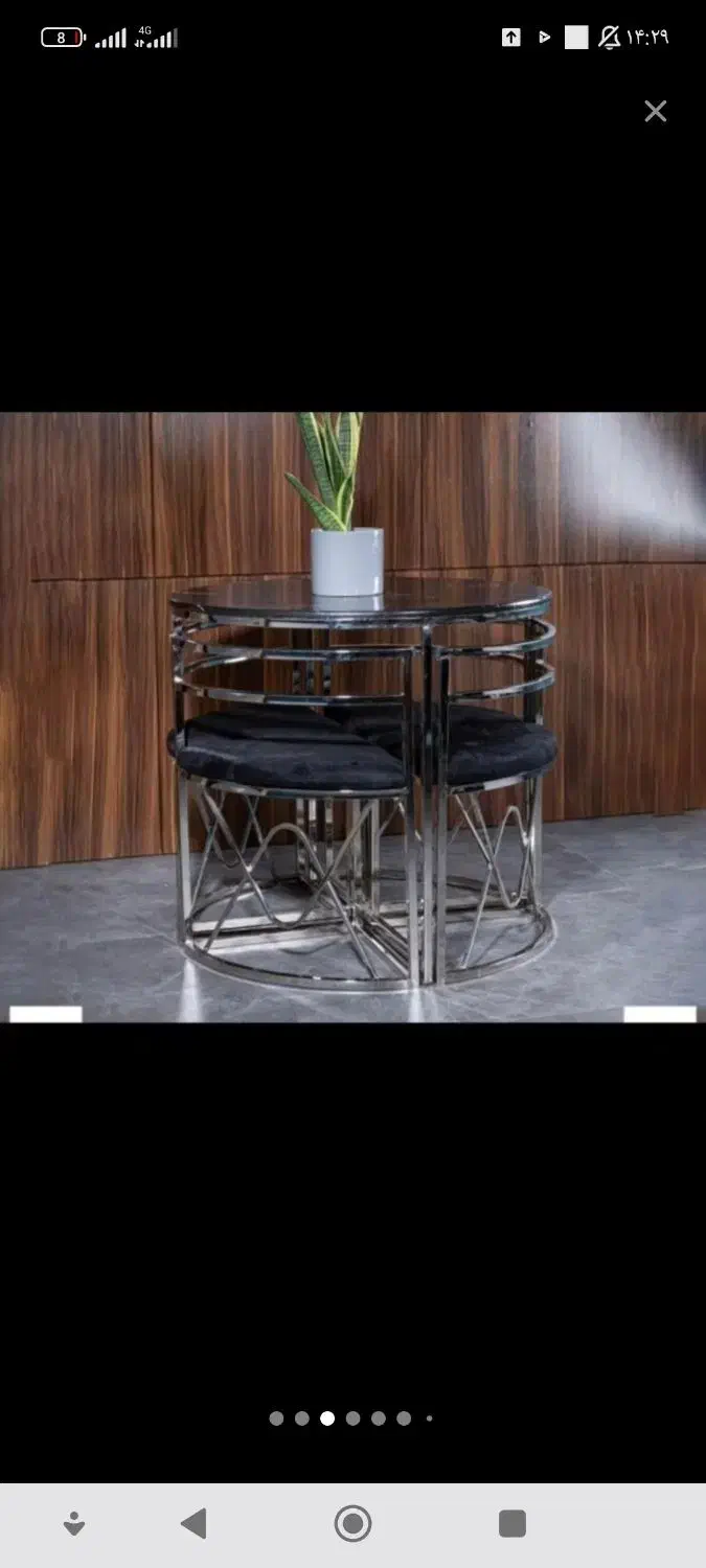 میزنهارخوری فلزی کم جا آبکاری فوریتک|میز و صندلی غذاخوری|قروه, |دیوار