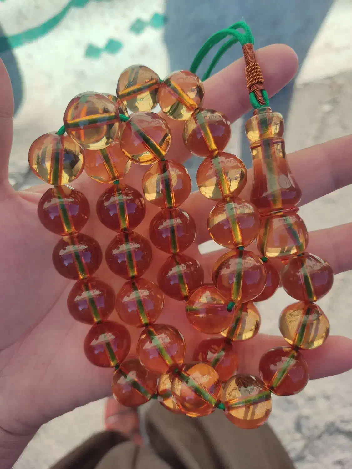 تسبیح قدیمی استاد یعقوب ادب بیش از 15سال قدمت|کلکسیون اشیاء عتیقه|جوانرود, |دیوار