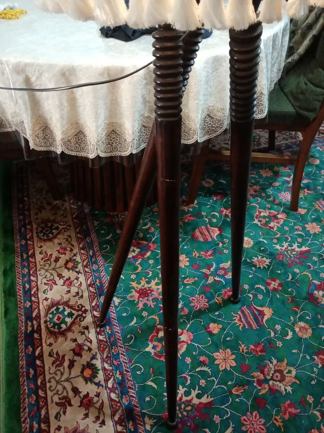 آباژور مکرومه پایه تمام چوب|چراغ خواب و آباژور|شیراز, میانرود|دیوار