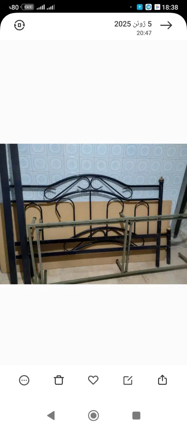 تخت دو نفره فلزی|تخت و سرویس خواب|قوچان, |دیوار
