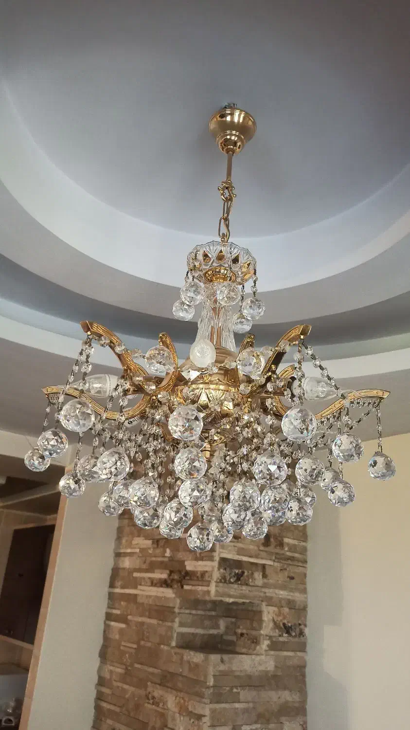 لوستر ۶ شاخه با کریستال های چک و آلمان (یک جفت)|لوستر و چراغ آویز|کرج, عظیمیه|دیوار