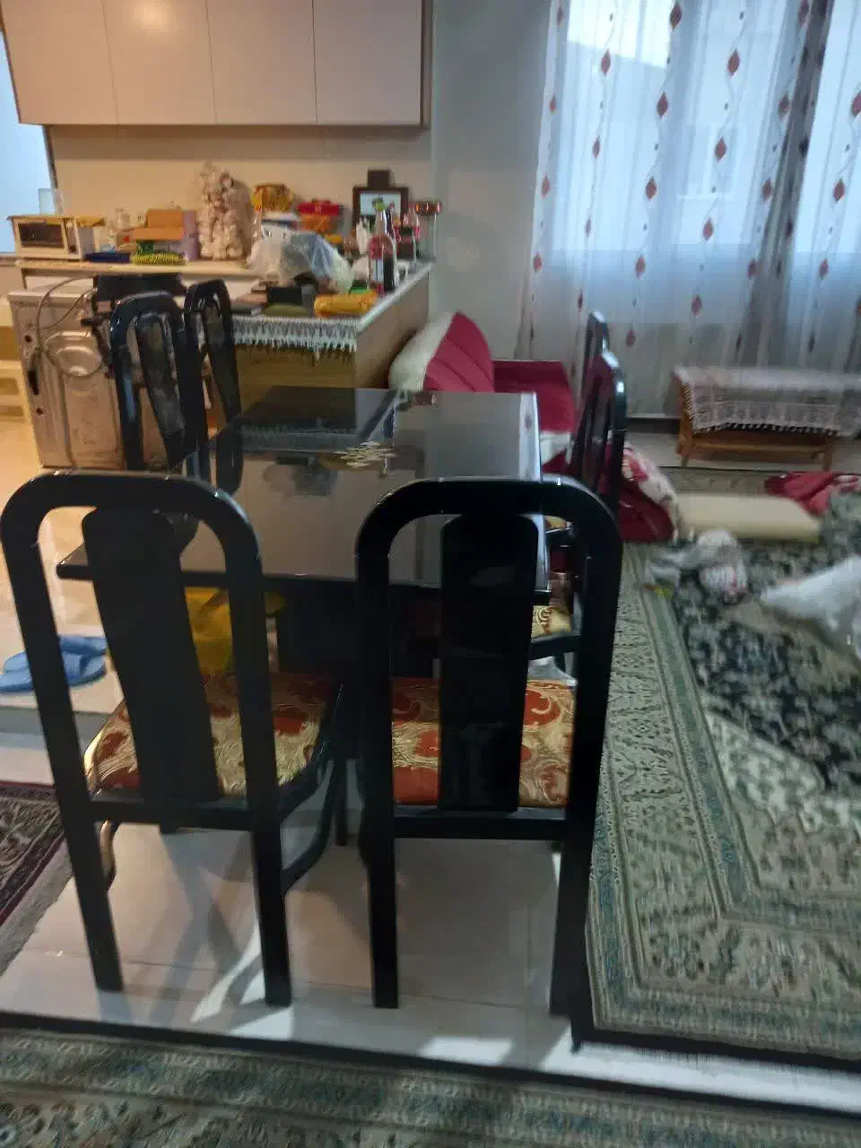 میز ناهار خوری ۶نفره|میز و صندلی غذاخوری|آبسرد, |دیوار