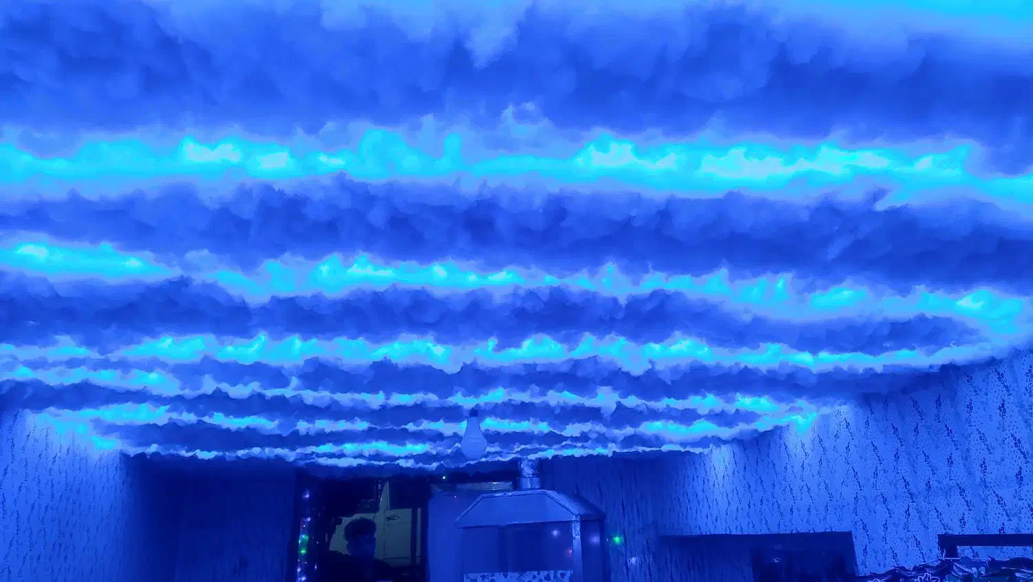 سقف ابری شلنگ نوری زیبایی|لامپ و چراغ|کرمانشاه, |دیوار