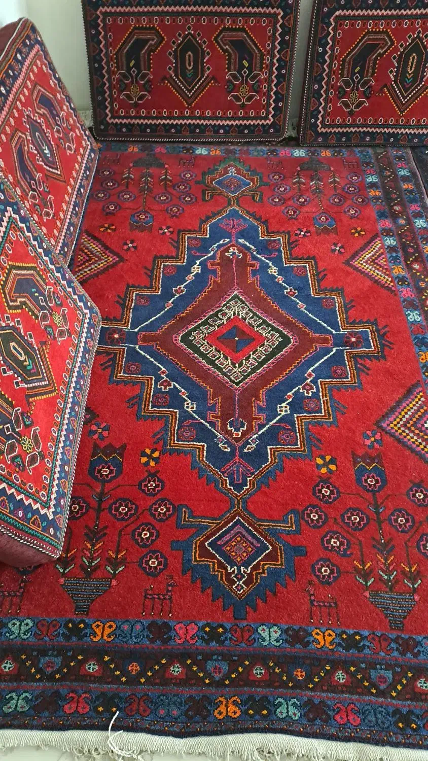 قالی و کناره دست باف|فرش|کرمان, |دیوار