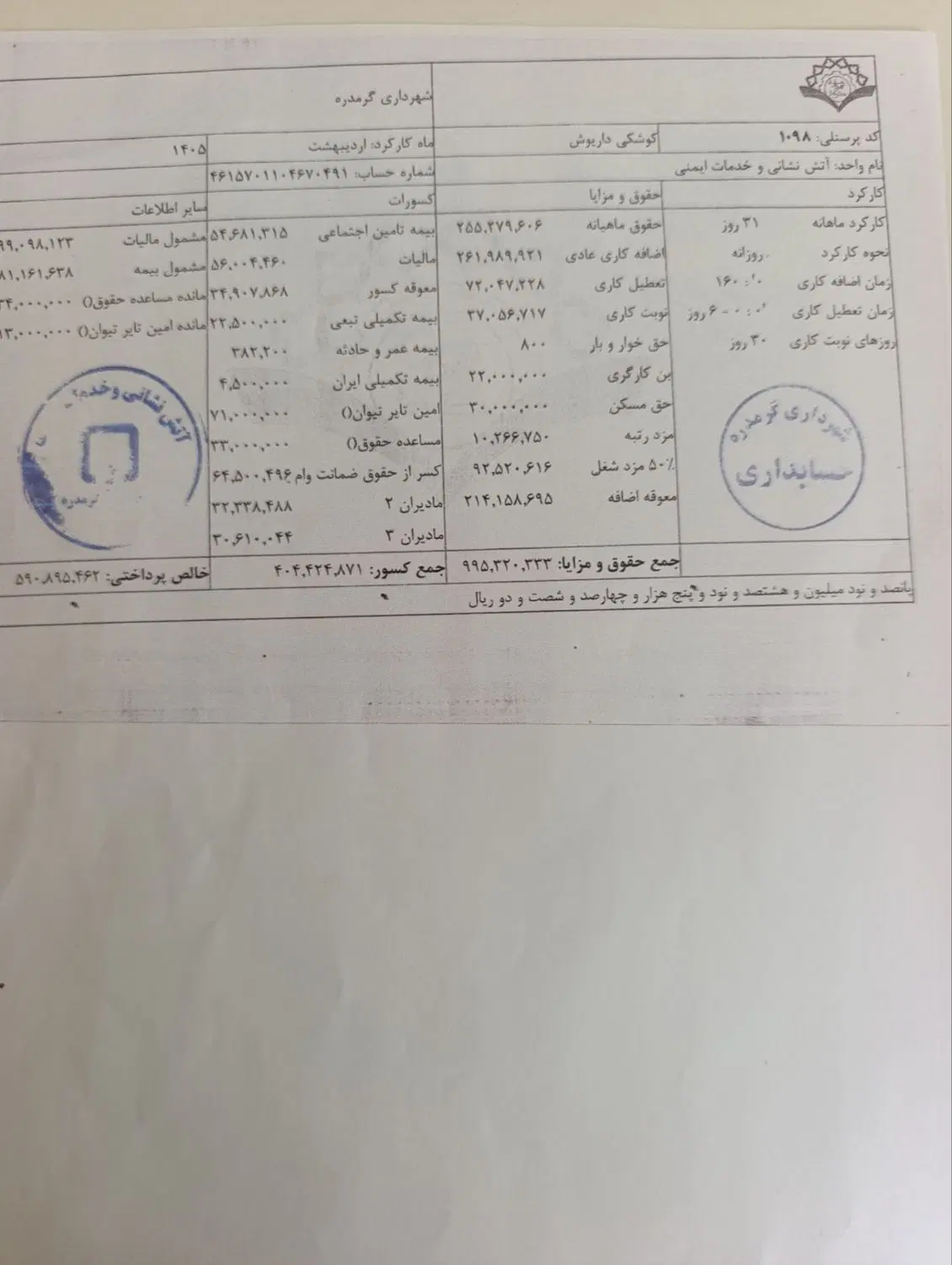 فیش حقوقی و سند برای اجاره داریم کارو جمع میکنیم،|خدمات مالی، حقوقی و اداری|تهران, شهرک نفت|دیوار