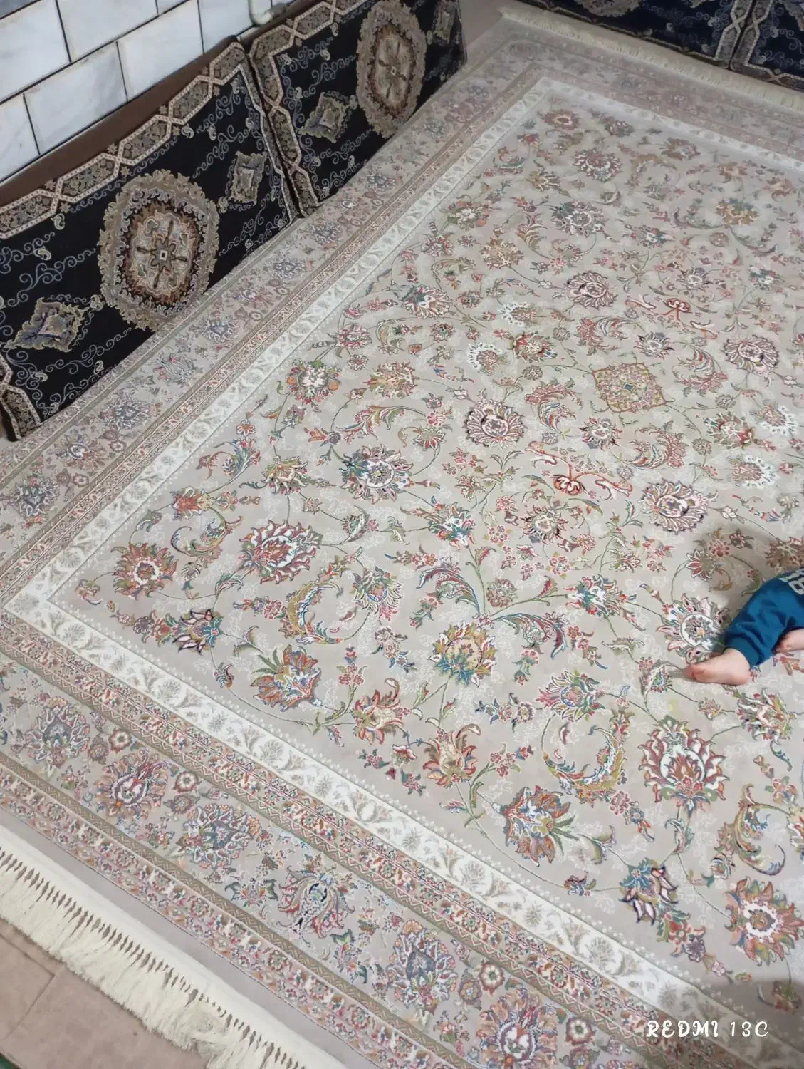 فرش در حد فقط همین دو جا سوختی ریز دارع|فرش|گلستان (تهران), |دیوار