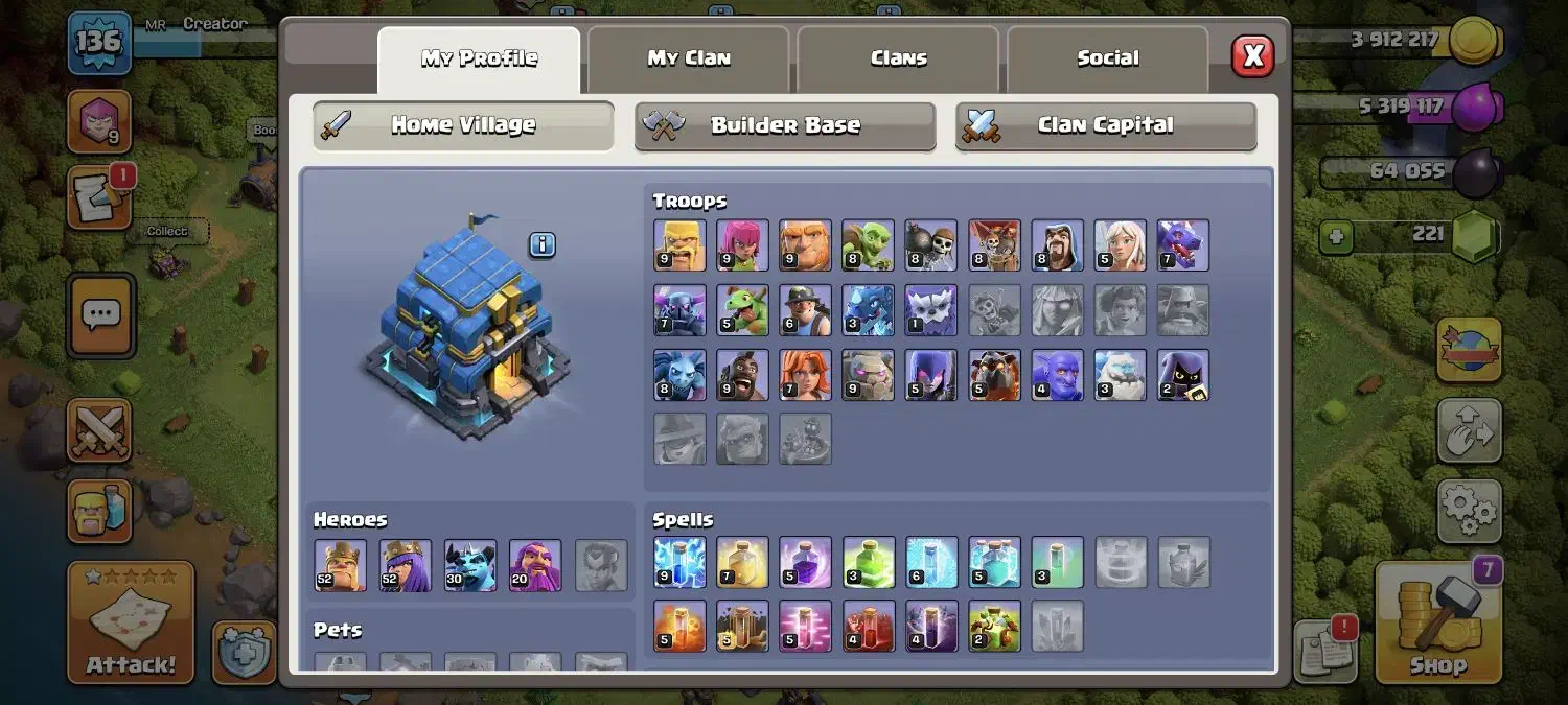 اکانت کلش لول 136|کنسول، بازی ویدئویی و آنلاین|بندرعباس, |دیوار