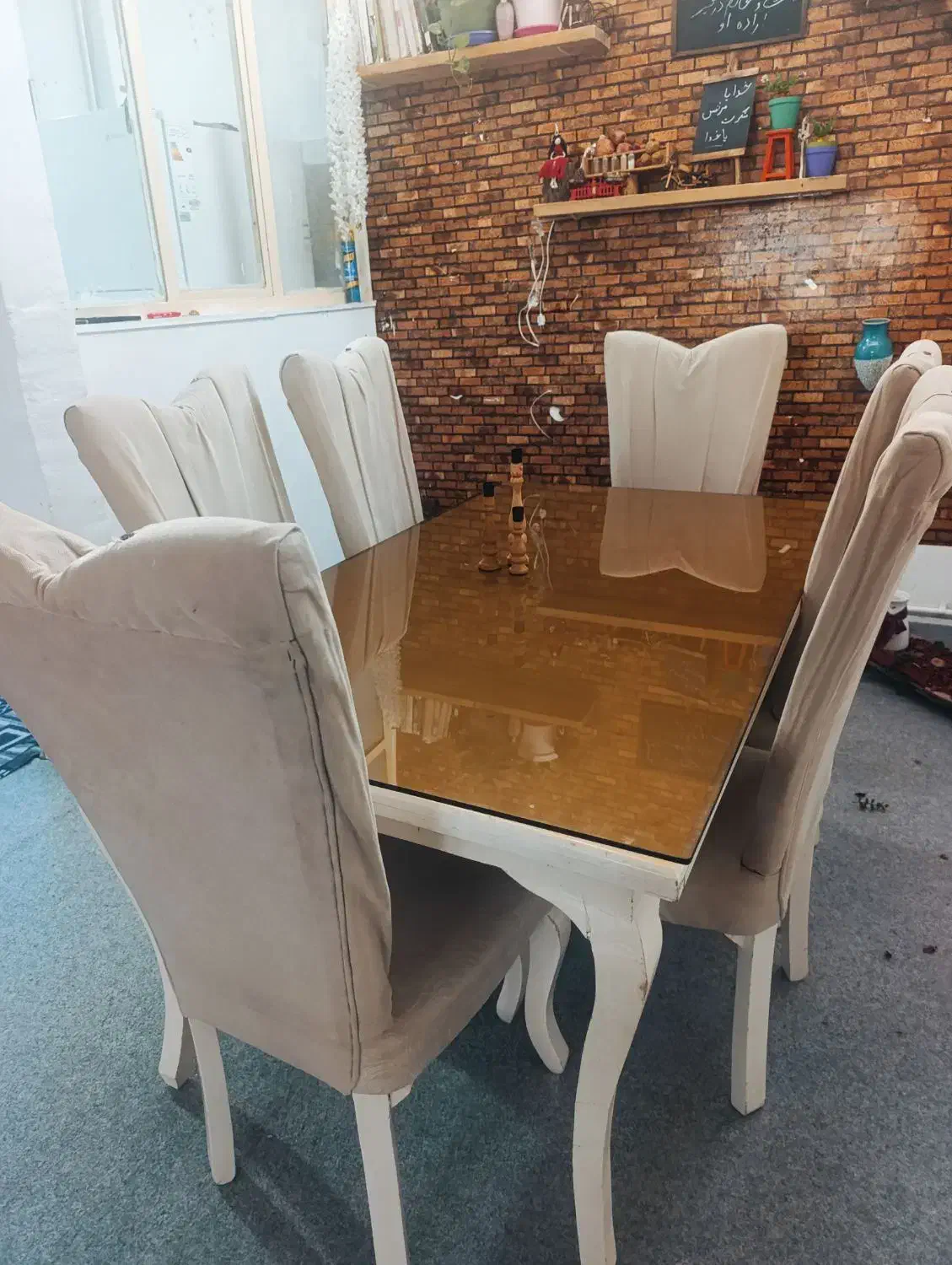 میز غذا خوری ۶ نفره|میز و صندلی غذاخوری|زرندیه, |دیوار