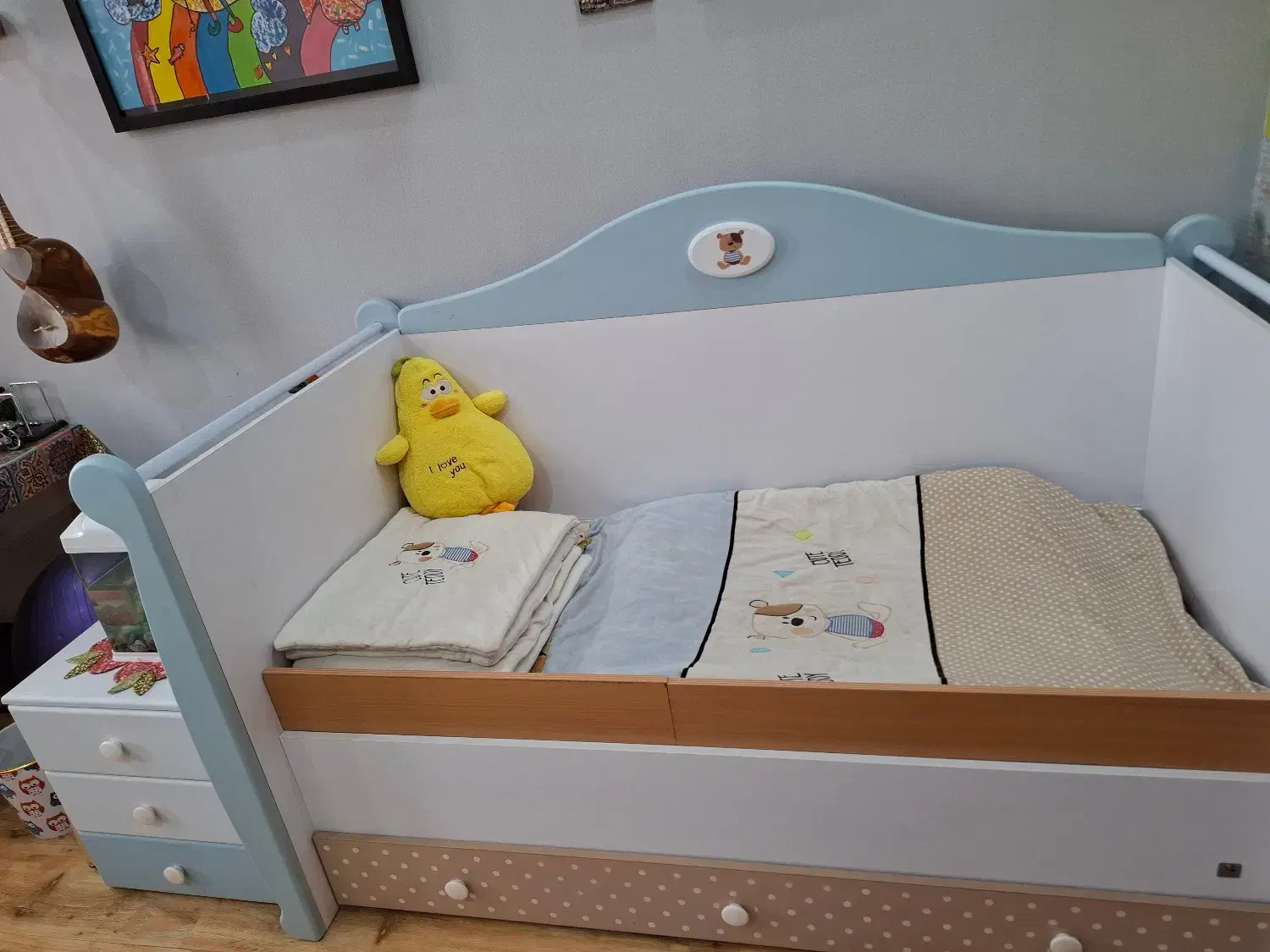 سرویس کامل تخت خواب دو منظوره نوزاد و کودک|تخت و صندلی بچه|کرج, گوهردشت|دیوار