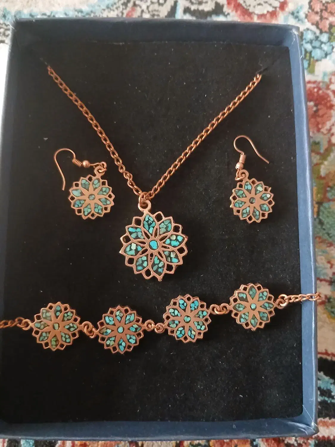 ست کامل زیورآلات فیروزه کوب مسی|بدلیجات|ارومیه, |دیوار