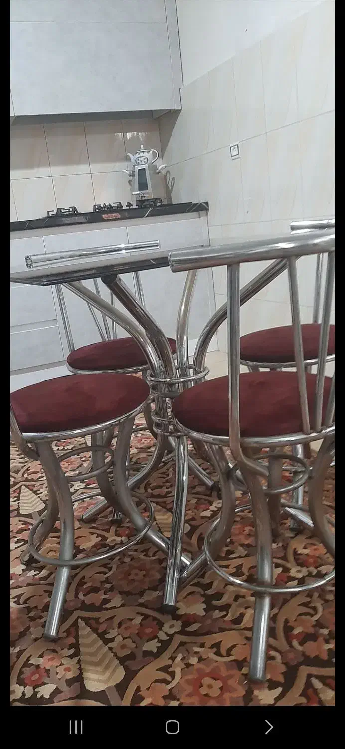 میز و صندلی غذا خوری استیل|میز و صندلی غذاخوری|قدس, شهر‌قدس|دیوار