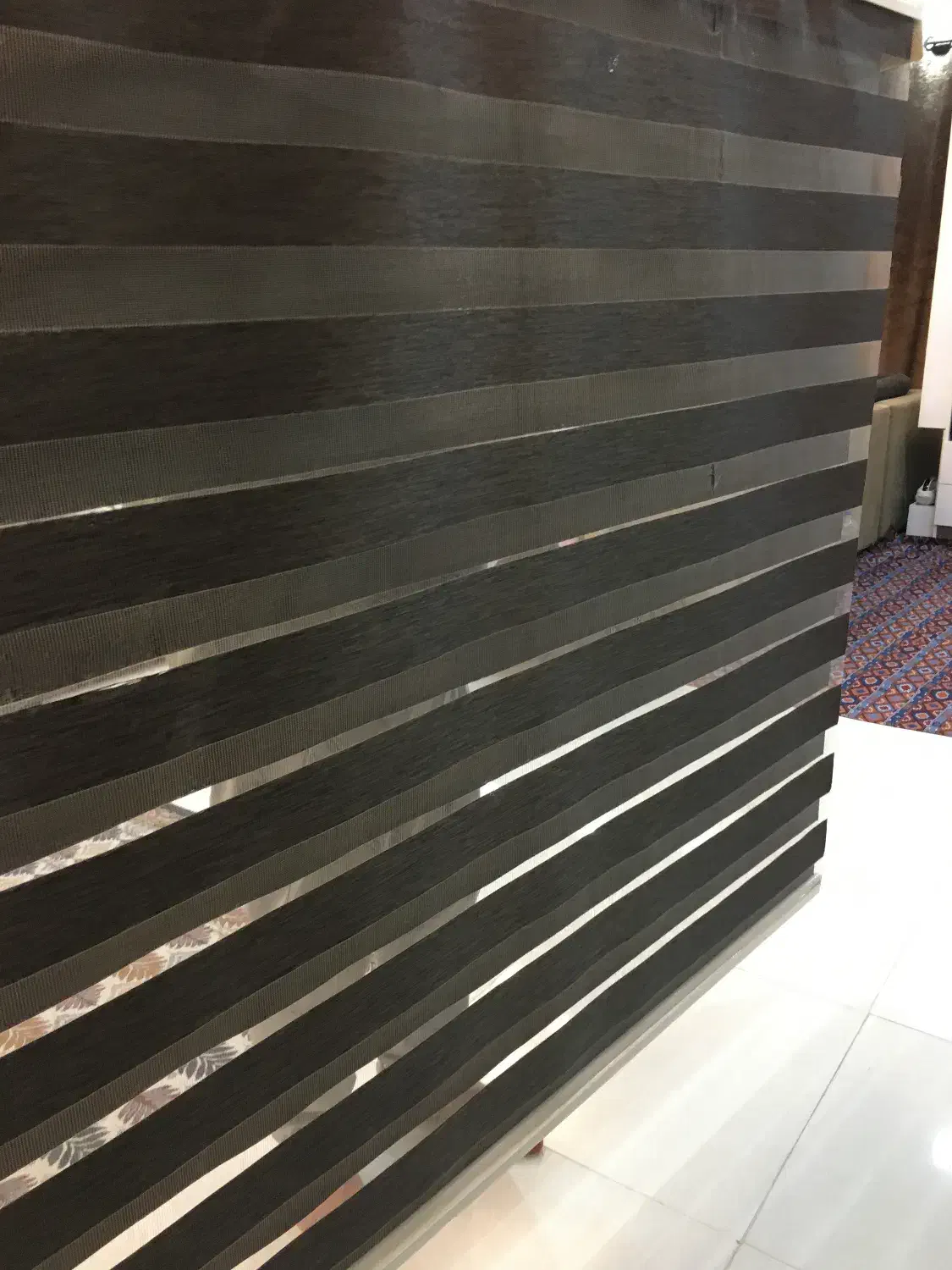 پرده زبرا قهوه ای تیره|پرده، رانر، رومیزی|رشت, گلسار|دیوار