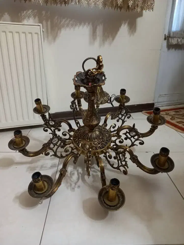 لوستر عتیقه  برنجی|لوستر و چراغ آویز|مشهد, الهیه|دیوار