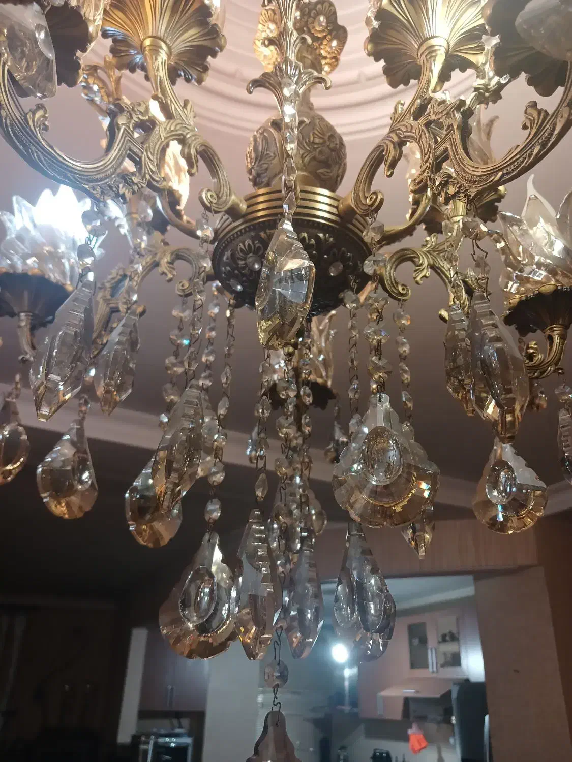 دو عدد لوستر برنجی درحد|لوستر و چراغ آویز|شهریار, شهریار|دیوار