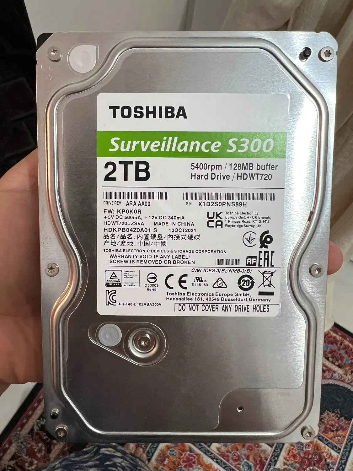 هارد Toshiba S300 Surveillance 2Tb|قطعات و لوازم جانبی رایانه|بندرعباس, |دیوار