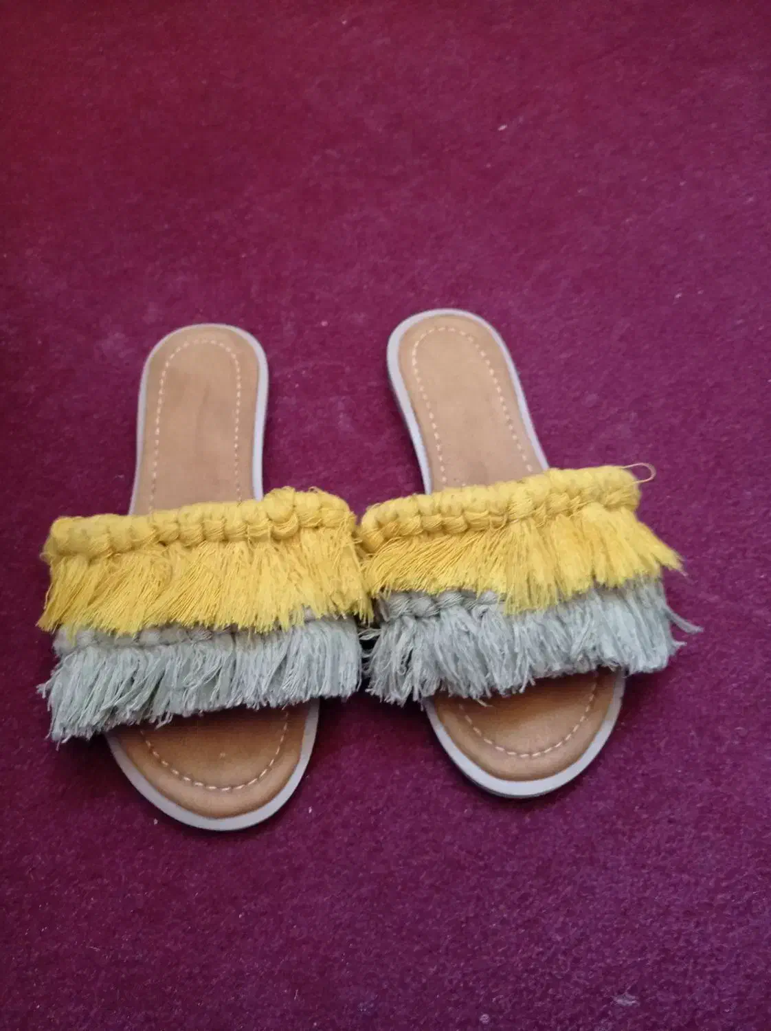 دمپایی مکرومه ..کار دست بسیار زیبا|کیف، کفش، کمربند|فردیس, فردیس|دیوار