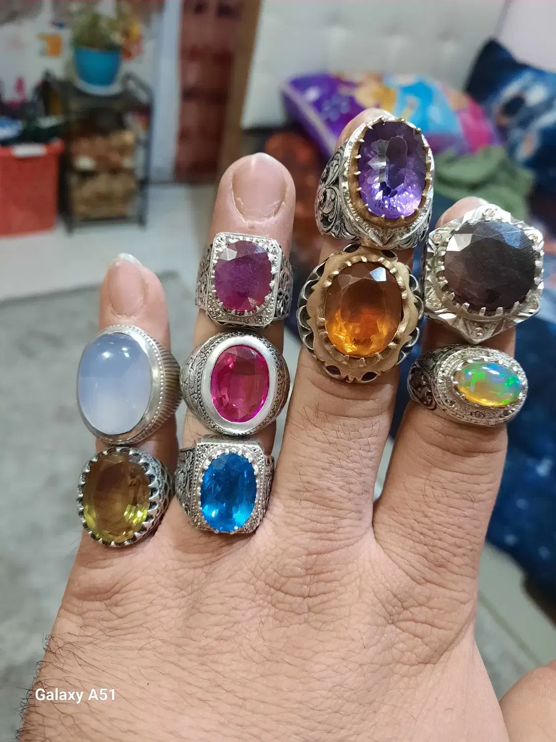 ی تعداد انگشتر نقره۹۲۵ کار دست|جواهرات|قوچان, |دیوار