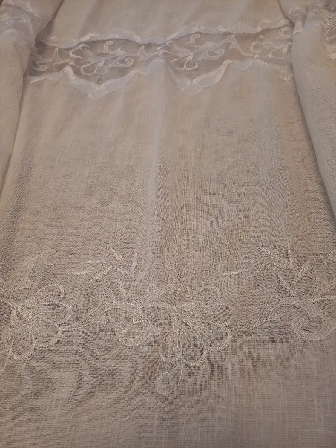 پرده حریر سفید|پرده، رانر، رومیزی|سیرجان, |دیوار