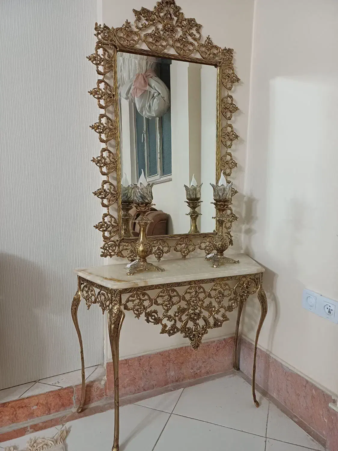 فروش آینه وشمعدان ولوستربرنزاصلی|صنایع دستی و سایر لوازم تزئینی|ری, فیروزآبادی|دیوار