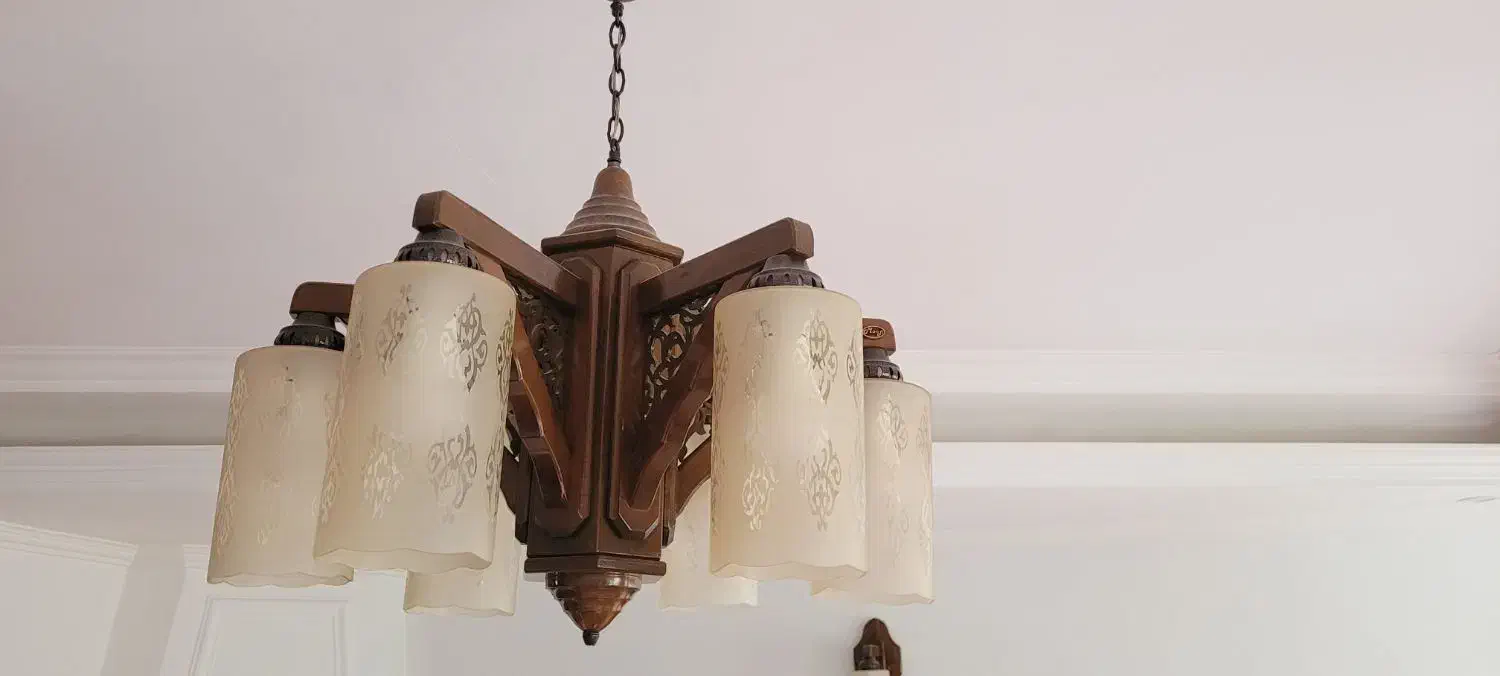 ۲عدد لوستر ۶شعله با دیوار کوب|لوستر و چراغ آویز|نوشهر, |دیوار