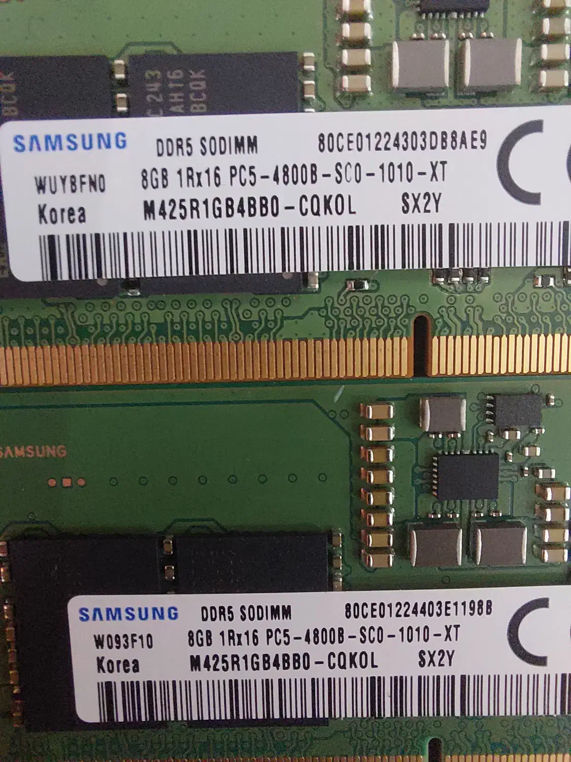 فروش دو عدد رم ۸ سامسونگ DDR5 با باس 4800|قطعات و لوازم جانبی رایانه|نور, |دیوار