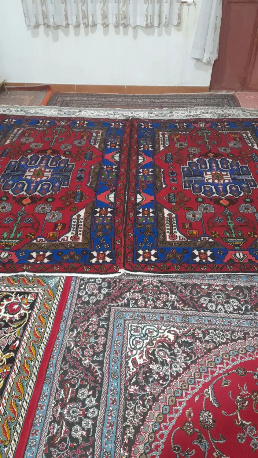 دو عدد قالی دوضریع(۱۴۰×۲متر)|فرش|اشترینان, |دیوار