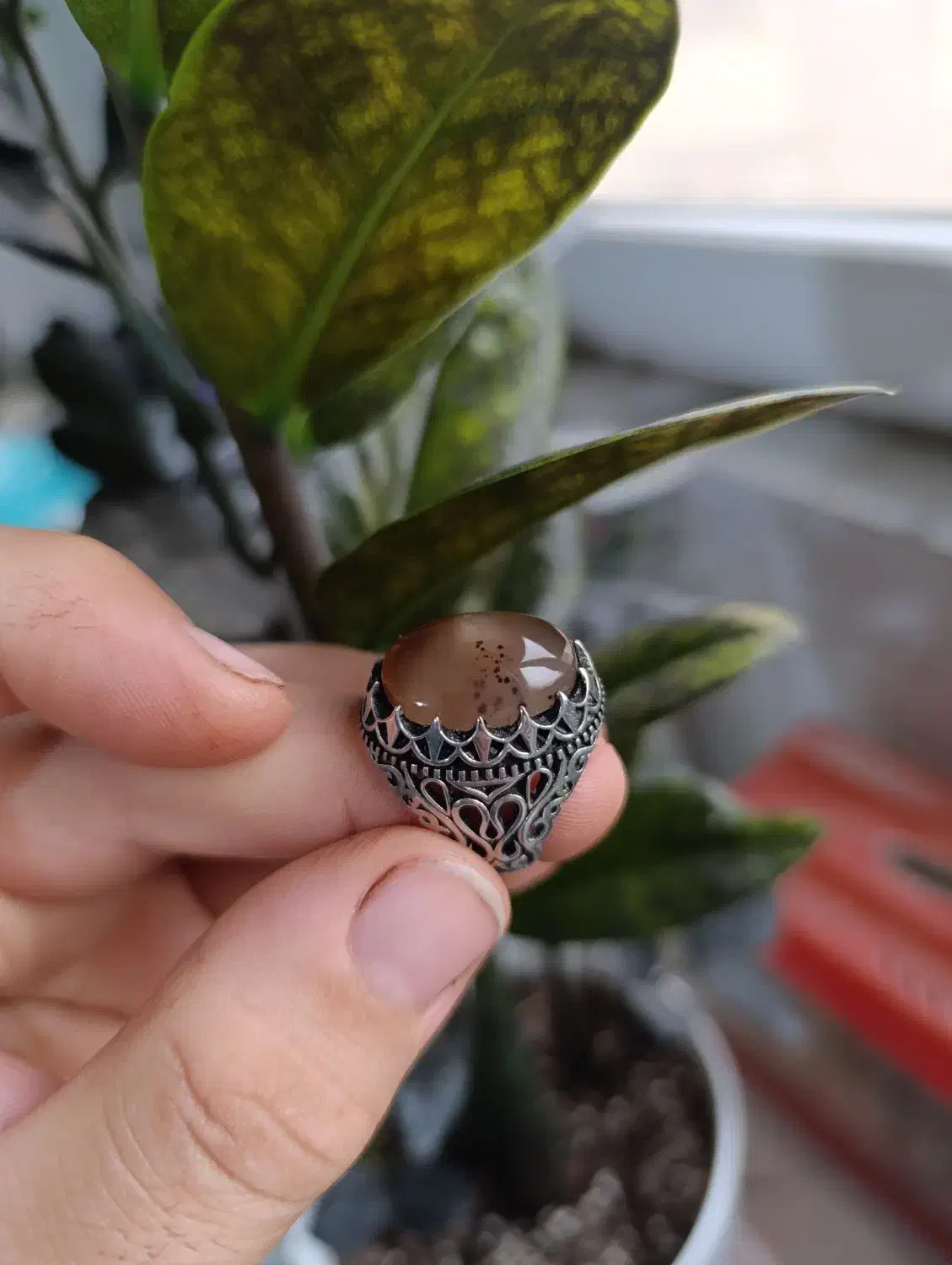 انگشتر عقیق شنی|جواهرات|پیشوا, |دیوار